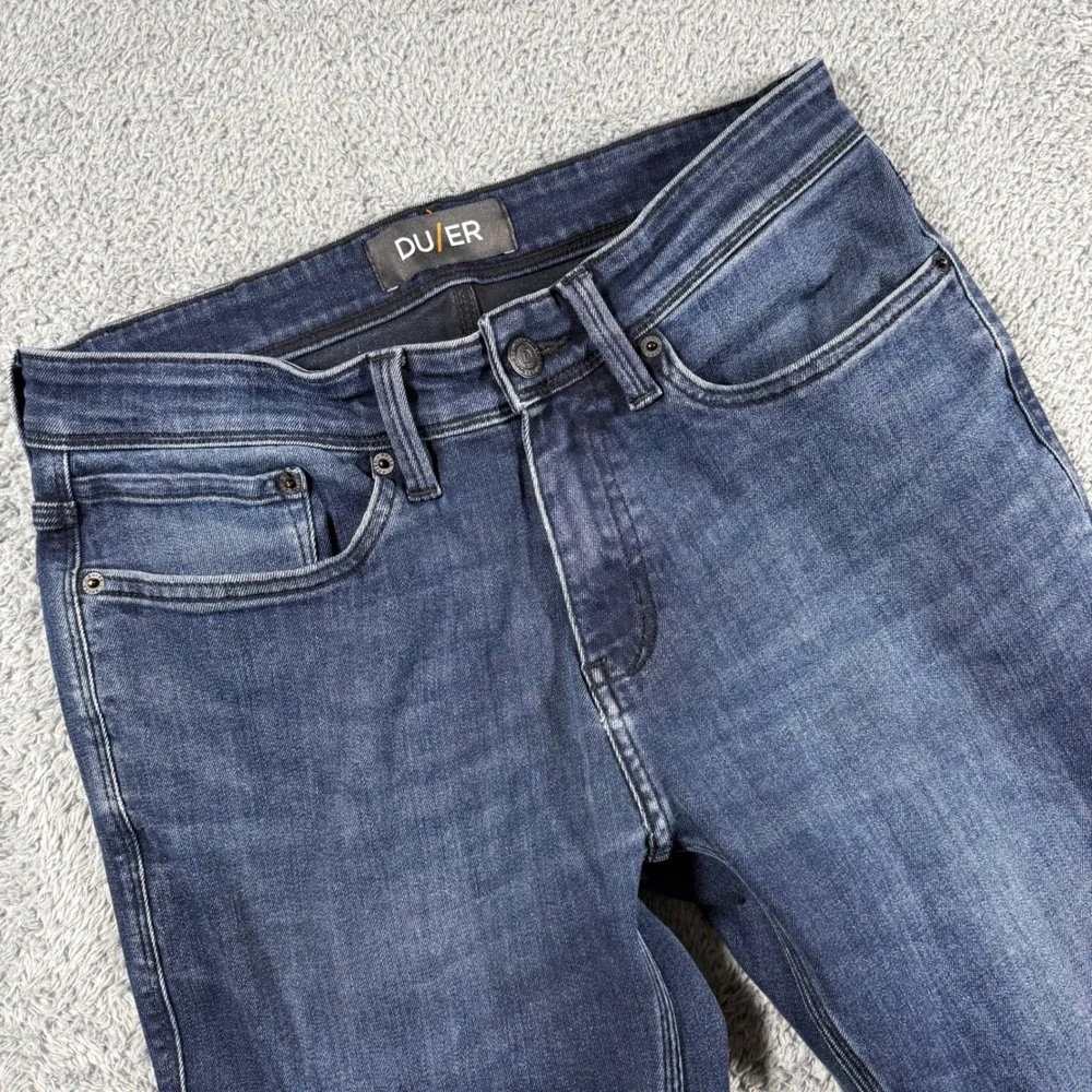 DU/ER L2X Slim Fit Jeans Mens 30x30 (30x29) Dark Wash Blue Performance Denim - Picture 1 of 8